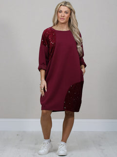 Plus Size Midi Dress Wine
