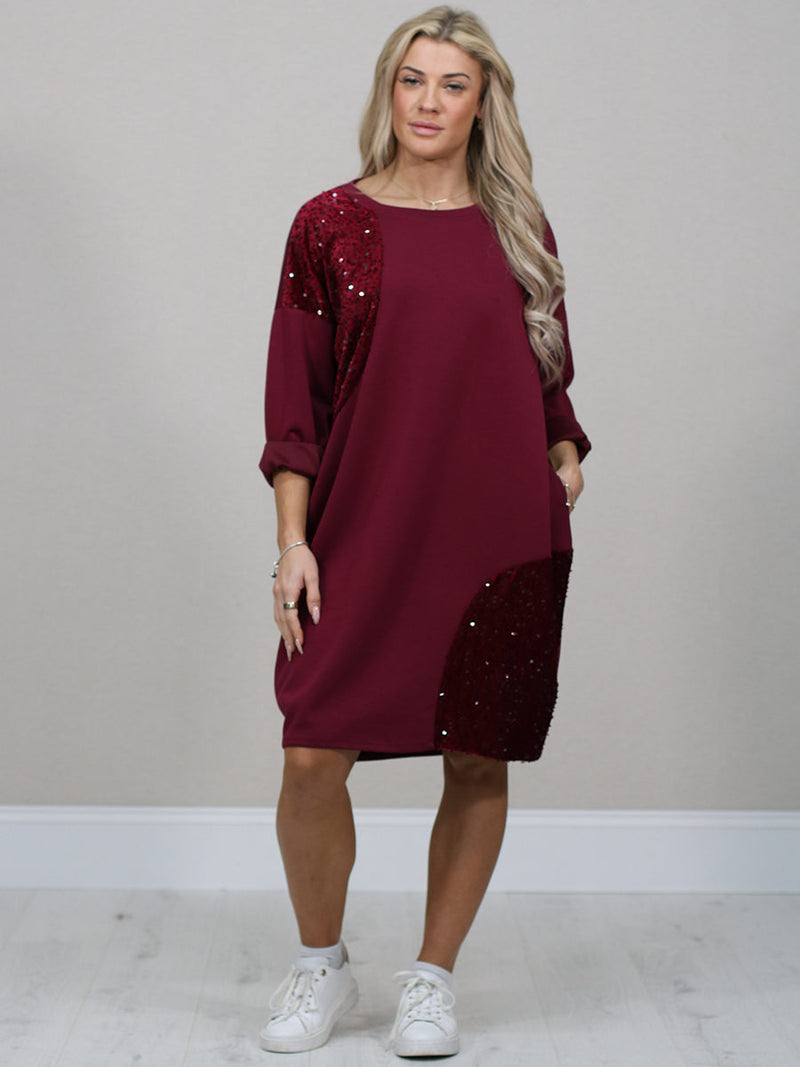 Plus Size Midi Dress Wine