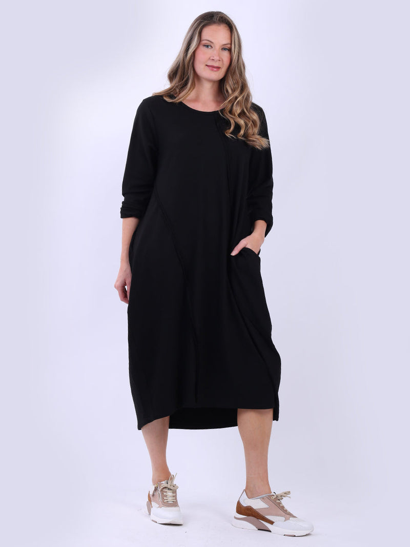 Plus Size Cotton Dress Black