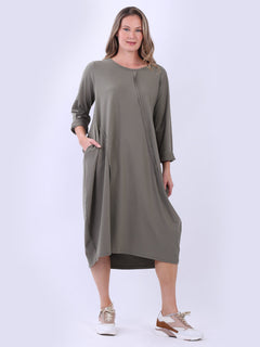 Plus Size Cotton Dress Khaki