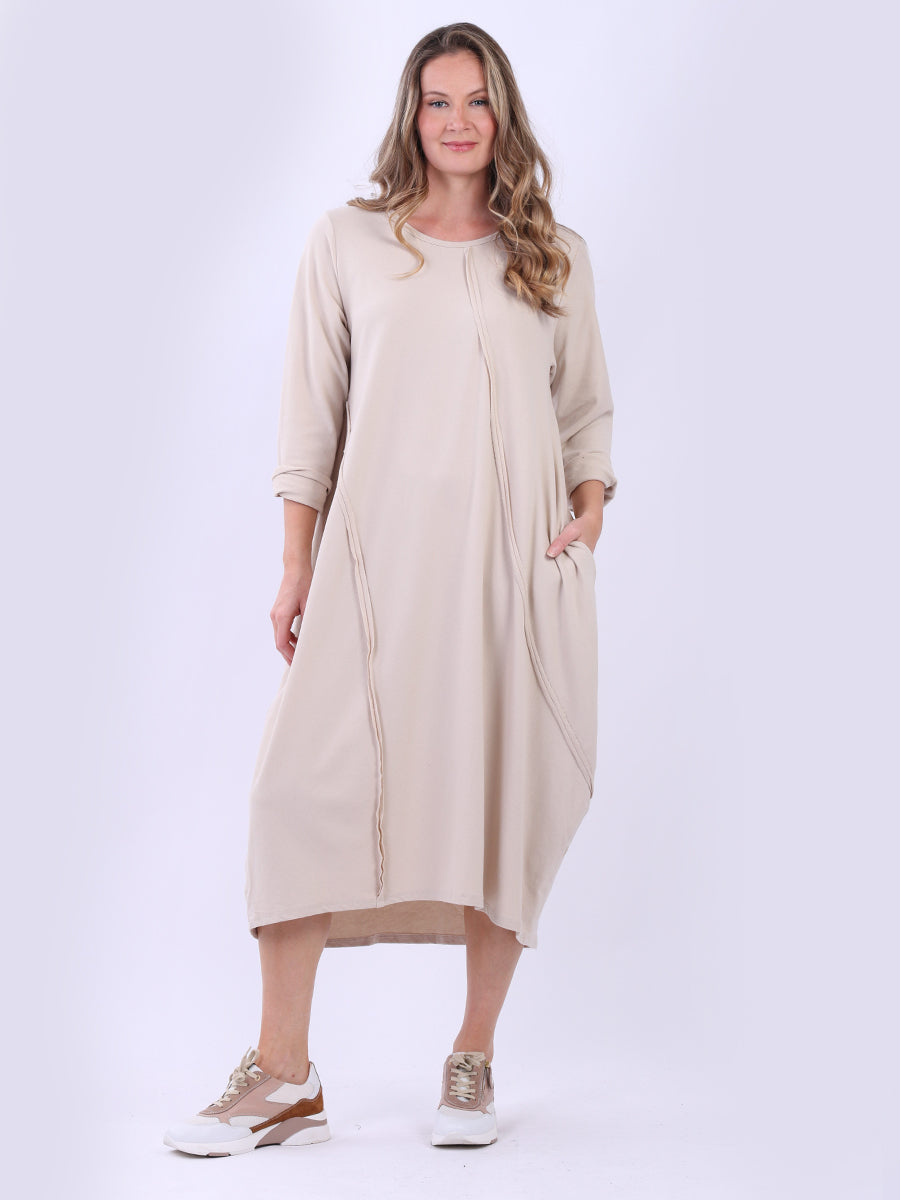 Plus Size Cotton Dress Beige