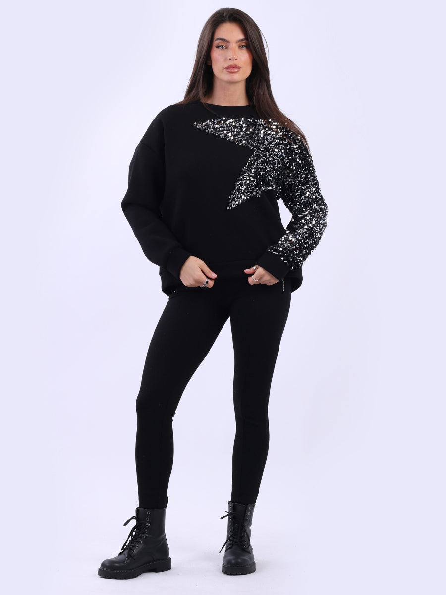 Baggy Fleece Top Black