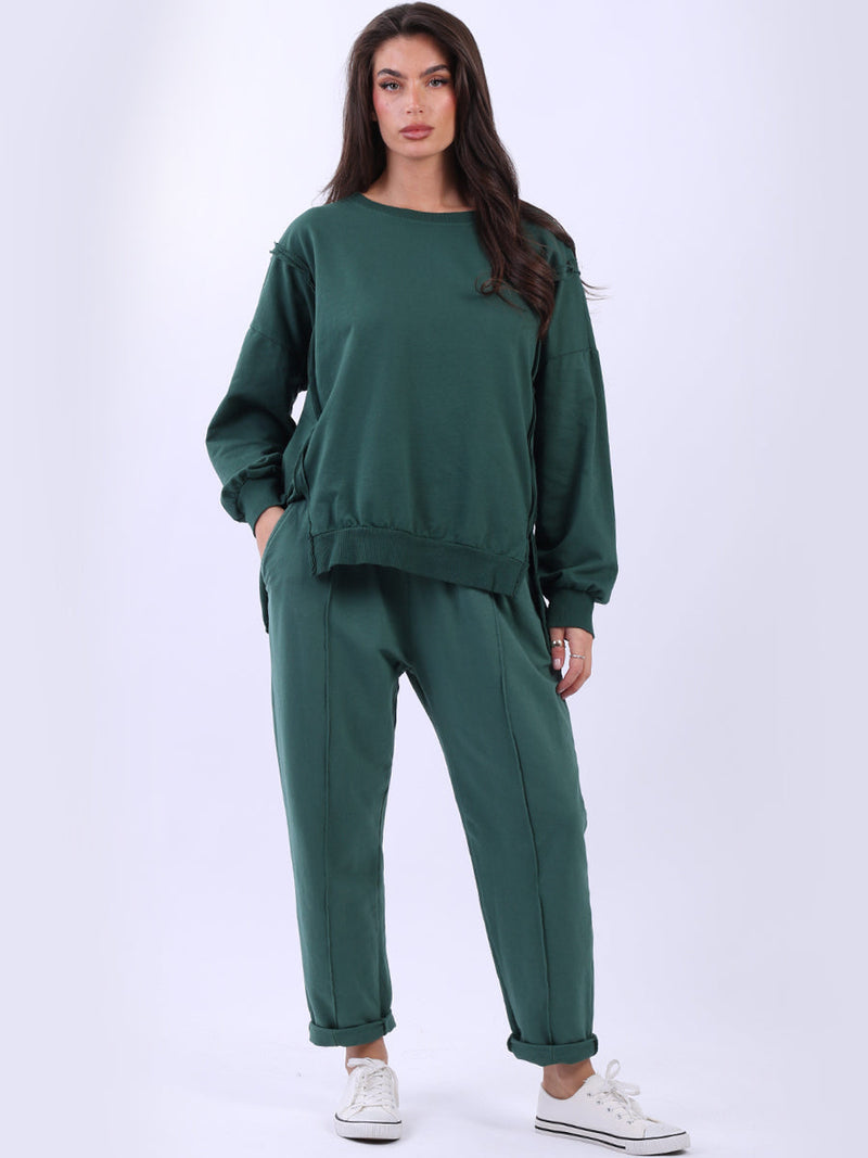 Cotton Sweat Top Bottle Green