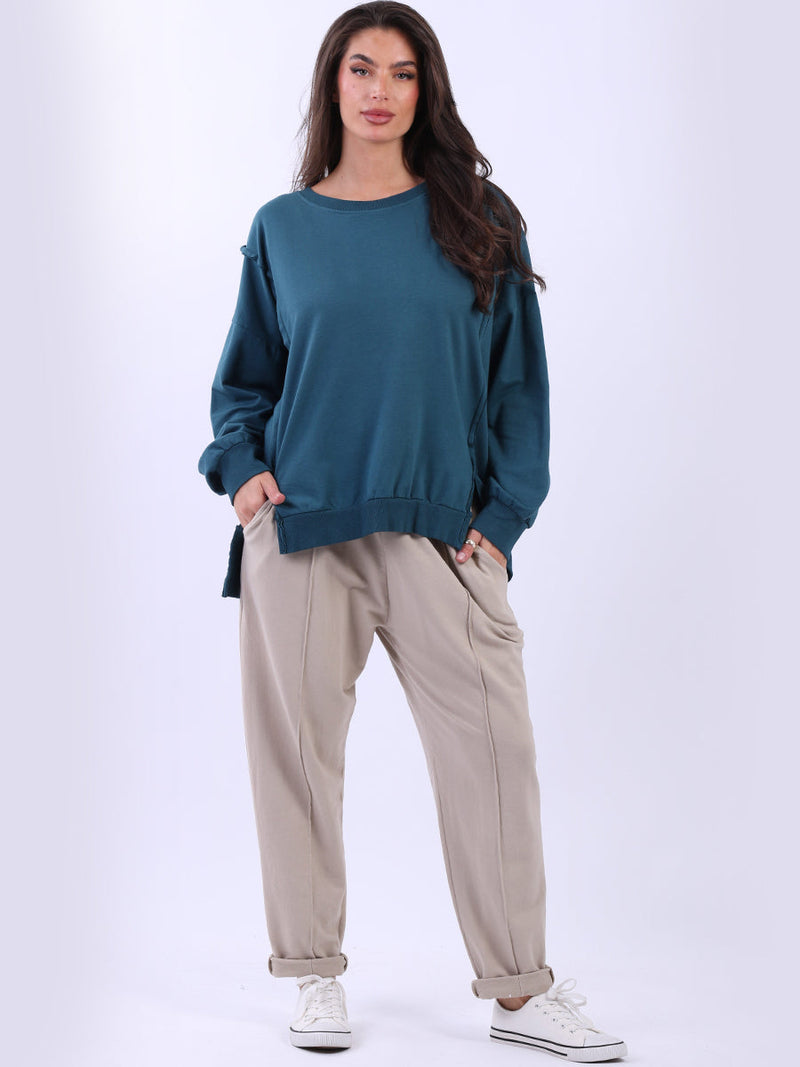 Cotton Sweat Top Teal