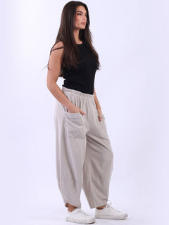 Solid Corduroy Relaxed Fit Trouser Beige