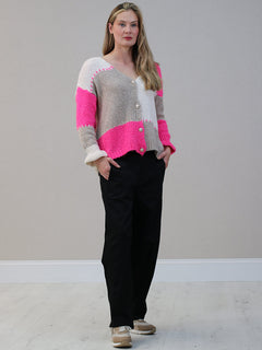 Wool Knitted Cardigan Fuchsia