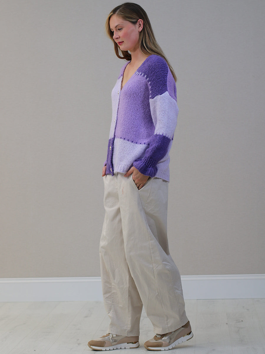 V-Neck Multi Color Knit Woolen Cardigan