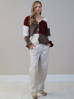 Wool Knitted Cardigan Wine