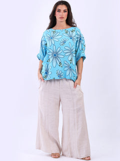 Baggy Cotton Box Top Azure