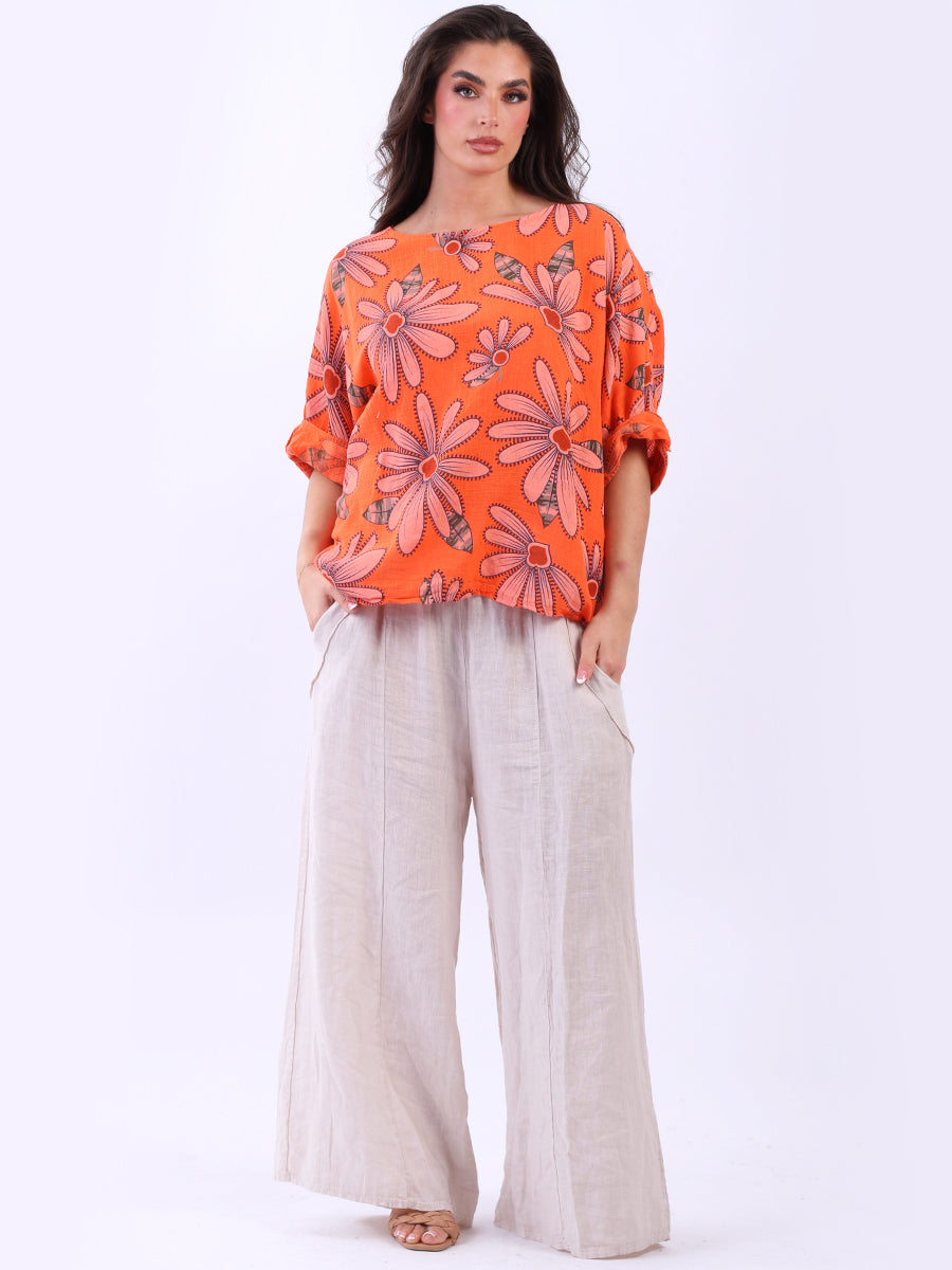 Baggy Cotton Box Top Orange 