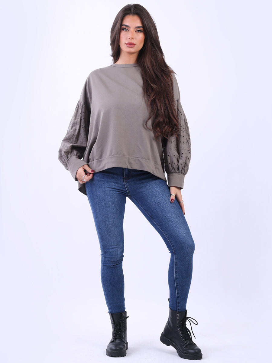 Women Cotton Boxy Top Mocha