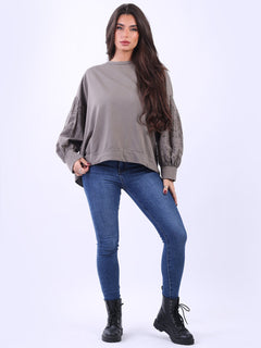 Women Cotton Boxy Top Mocha