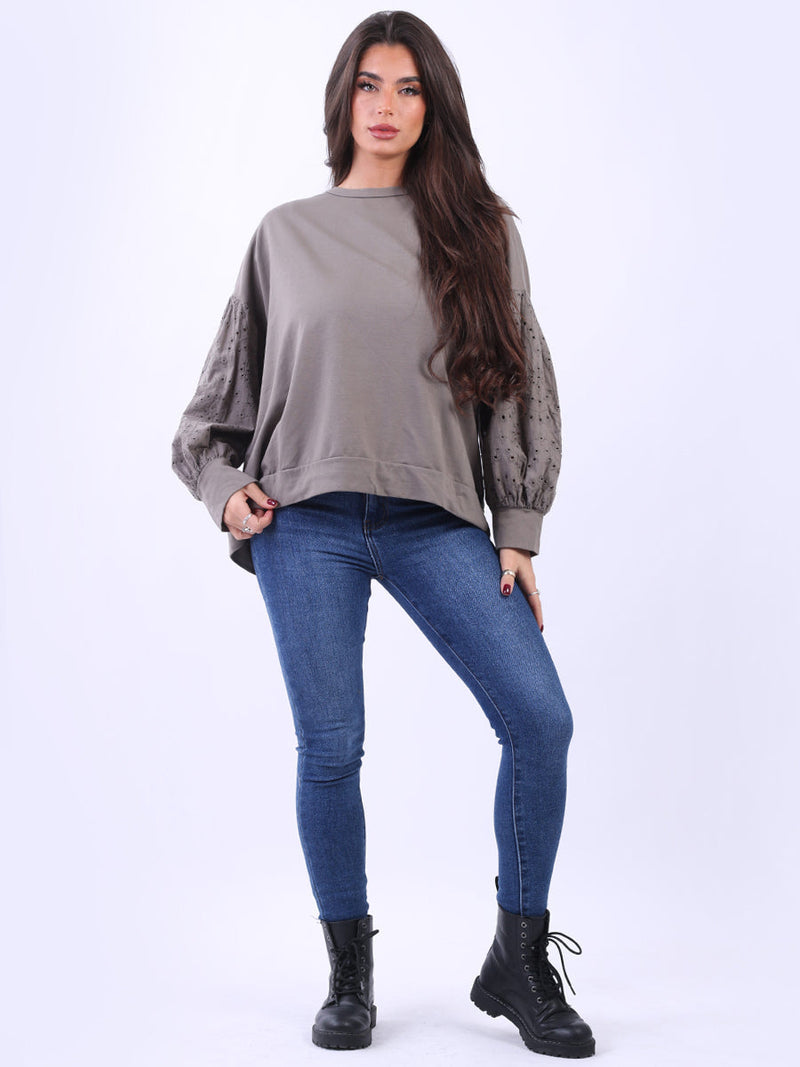 Women Cotton Boxy Top Mocha