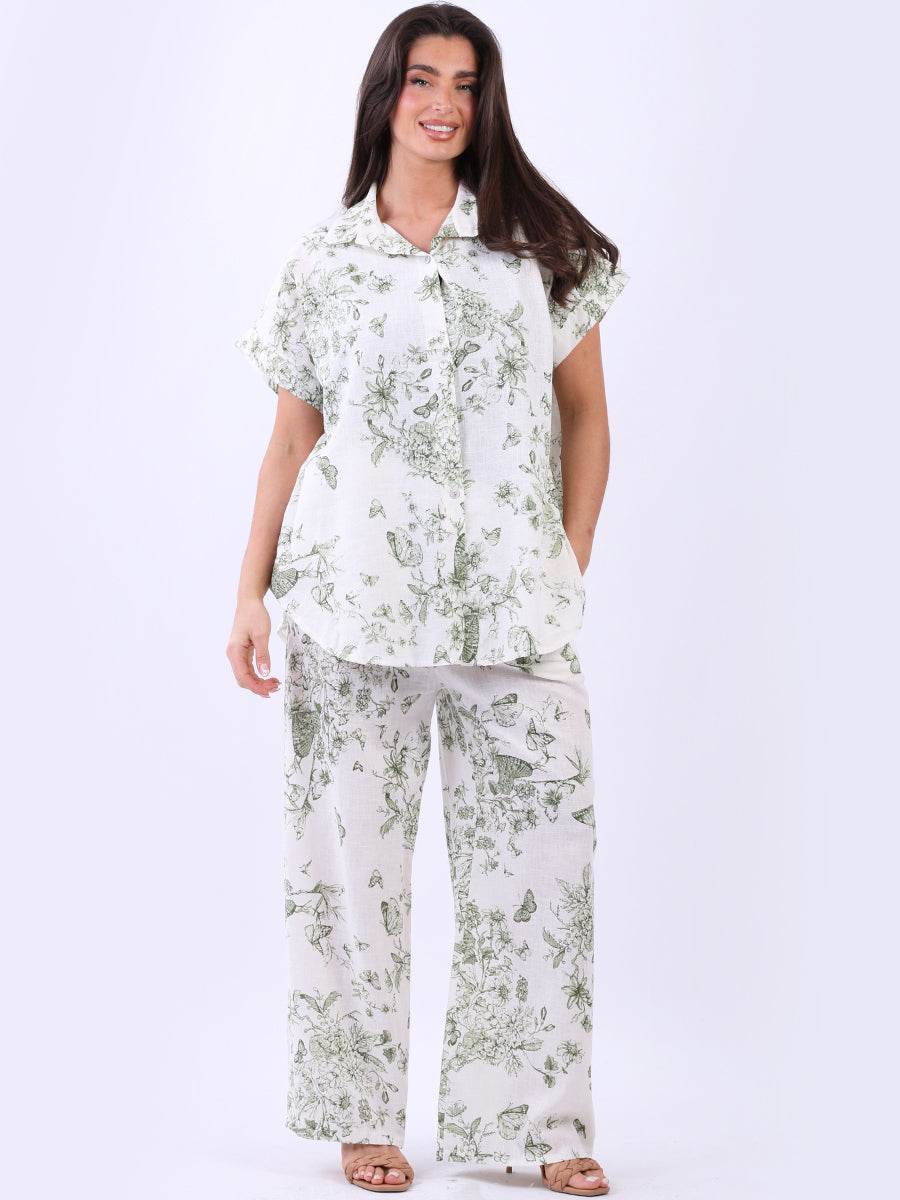 Linen Women Shirt Khaki