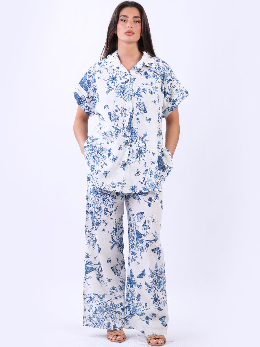 Linen Women Shirt Navy