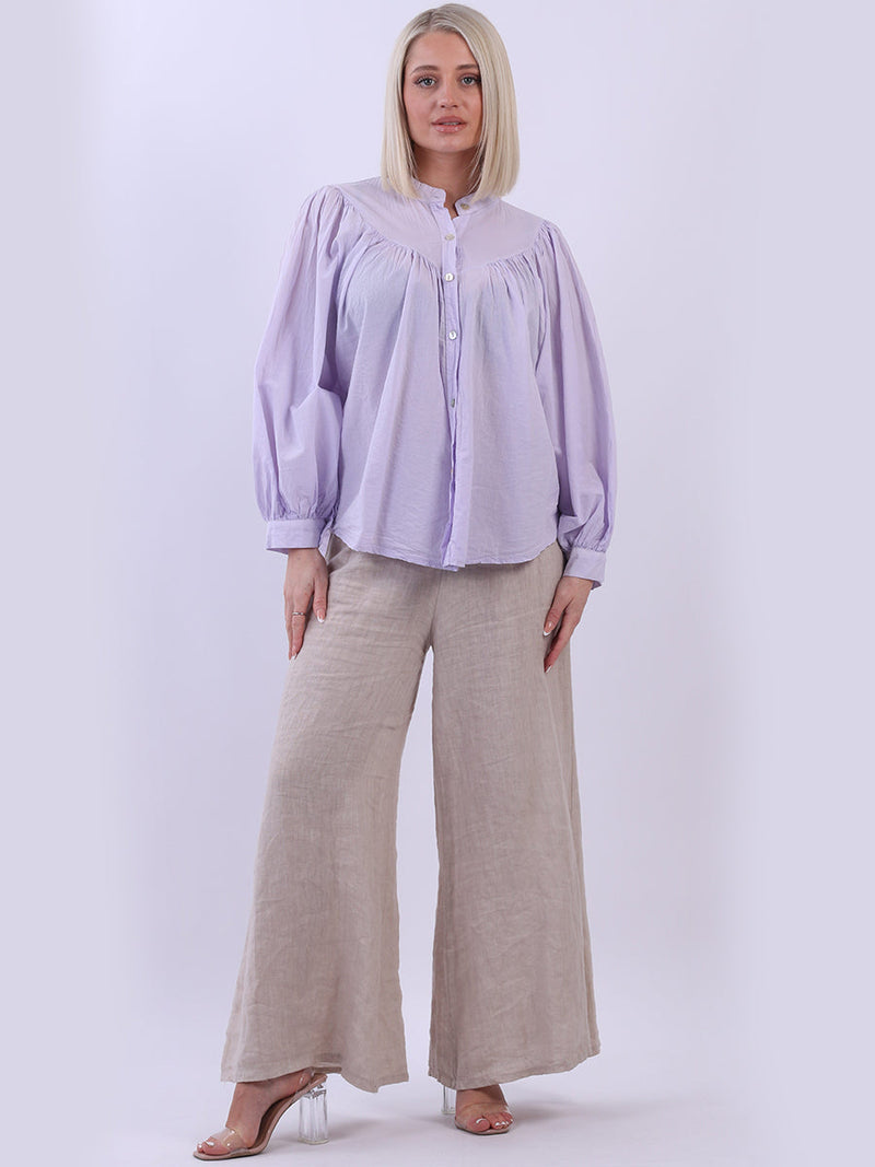 Batwing Cotton Blouse Lilac