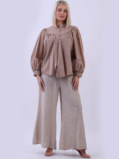 Batwing Cotton Blouse Mocha