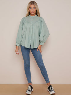 Batwing Cotton Blouse Tiffany