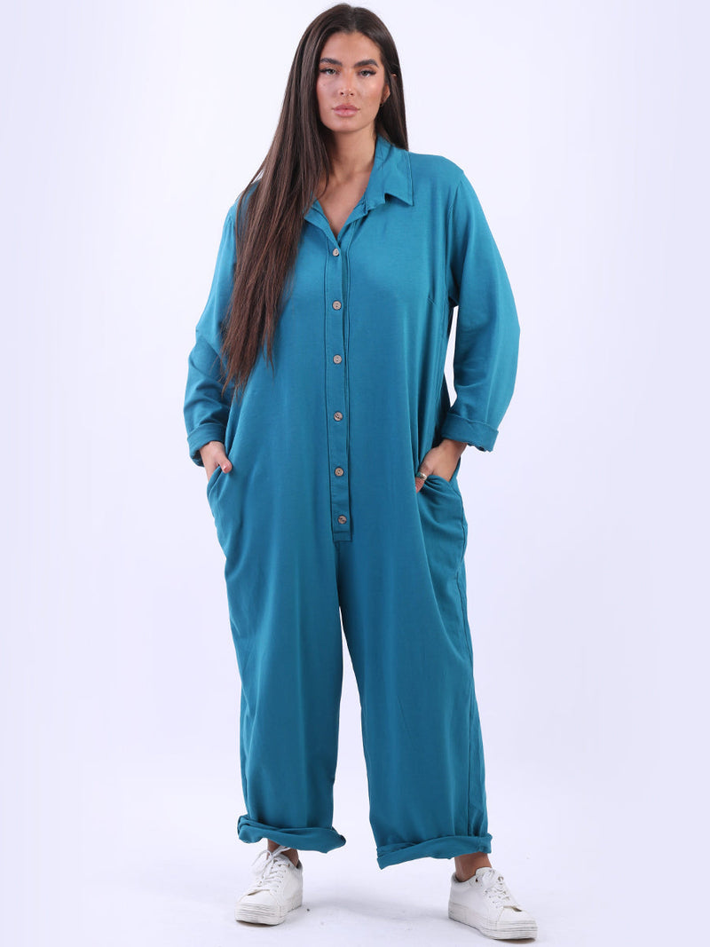 Women Cotton Jumpsuit Azure