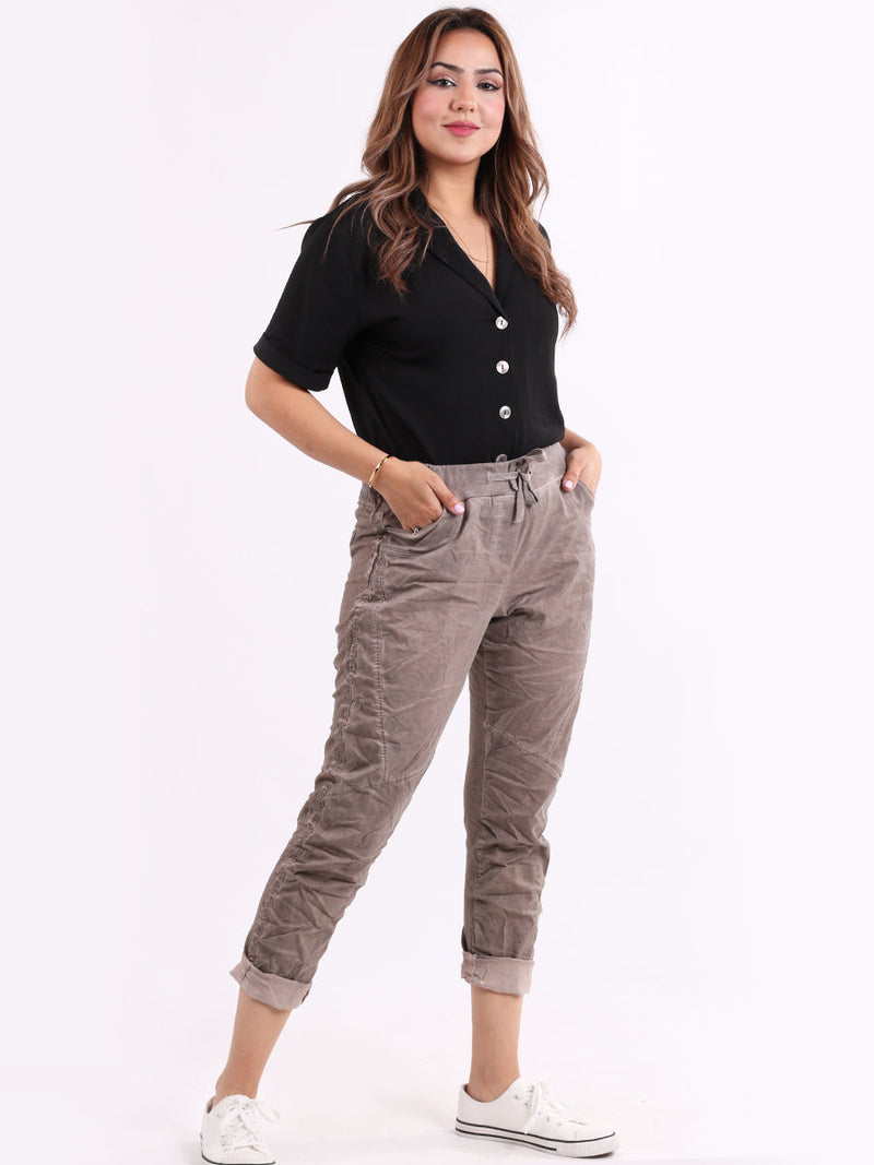 Denim Cotton Joggers Mocha