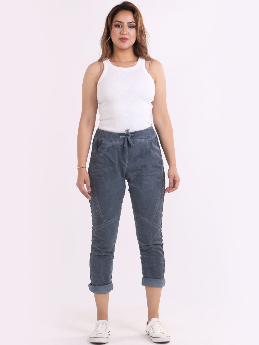 Denim Cotton Joggers Navy