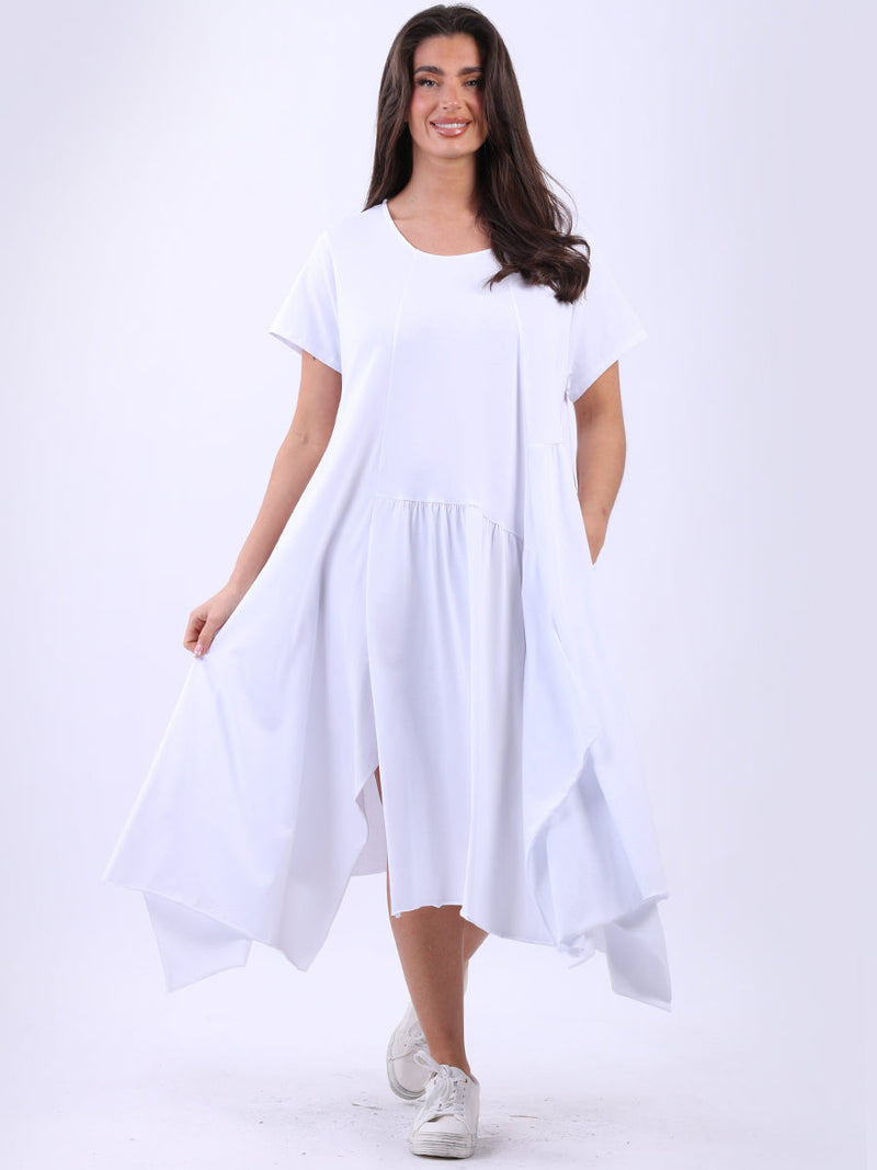 Plain Cotton Swing Dress White