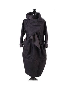 Woolen Oversized Coat Charcoal