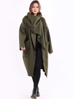 Woolen Oversized Coat Khaki
