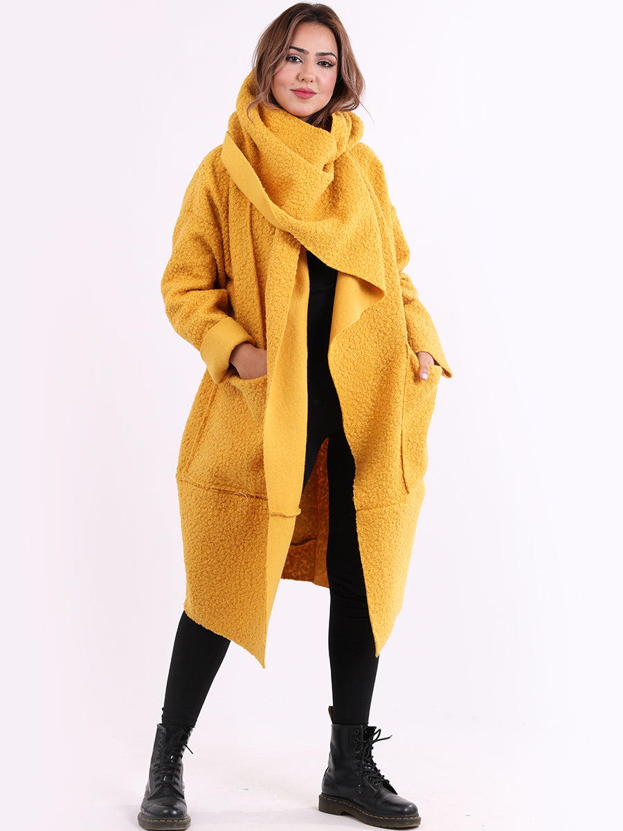 Woolen Oversized Coat Mustard