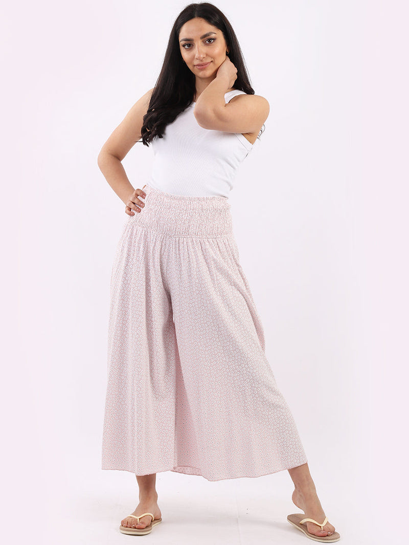 Wide Leg Floral Pant Pink