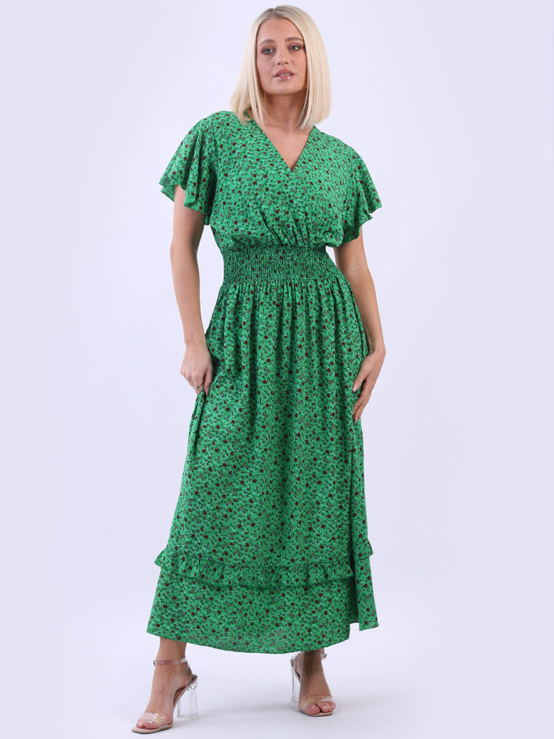 Floral Boho Maxi Dress Green
