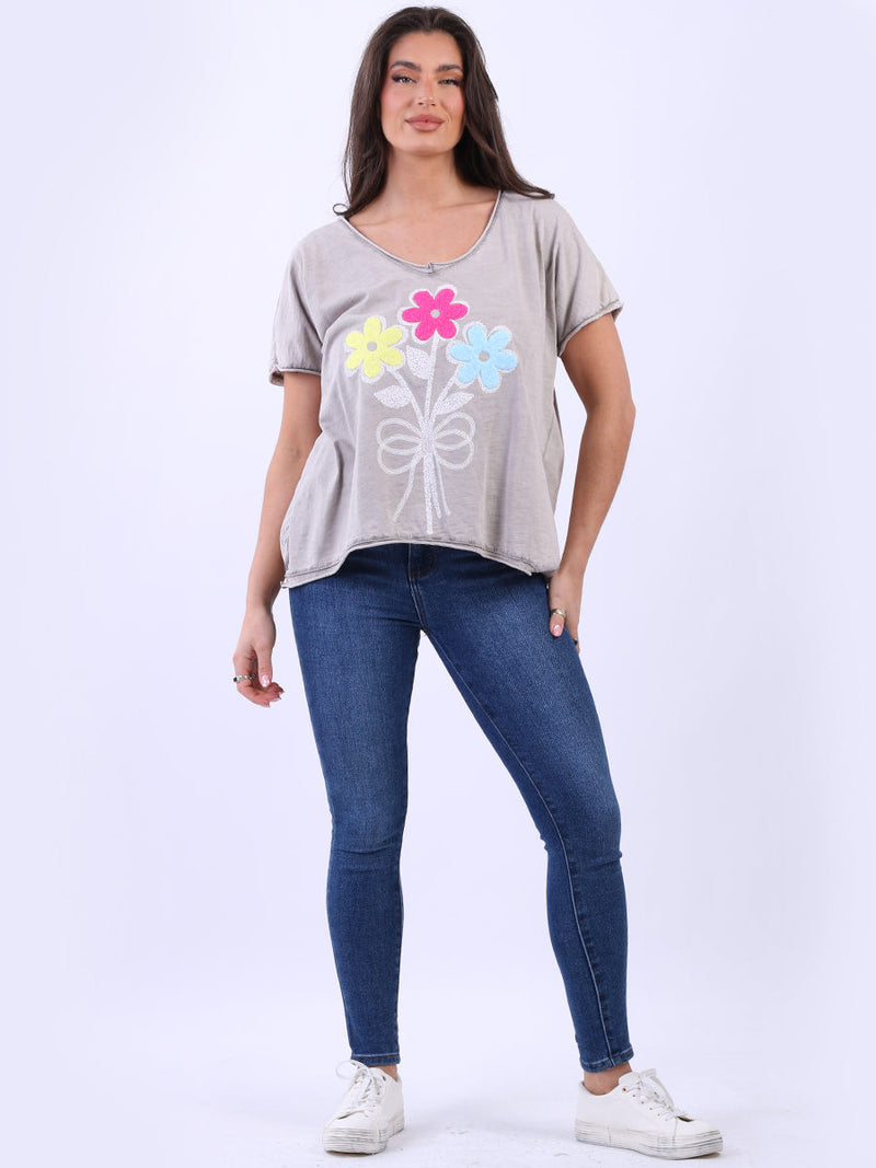 Vintage Wash Cotton Crop Tee Mocha