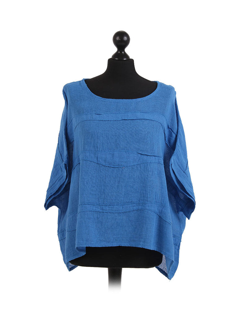 Plus Size Linen Top Dark Denim