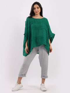Plus Size Linen Top Green