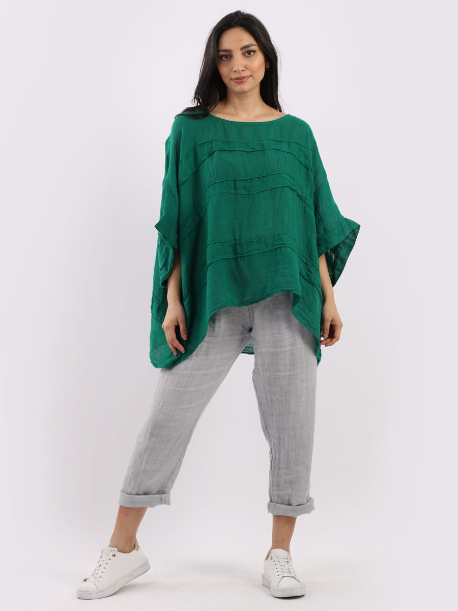 Plus Size Linen Top Green
