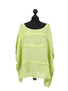 Plus Size Linen Top Lime 