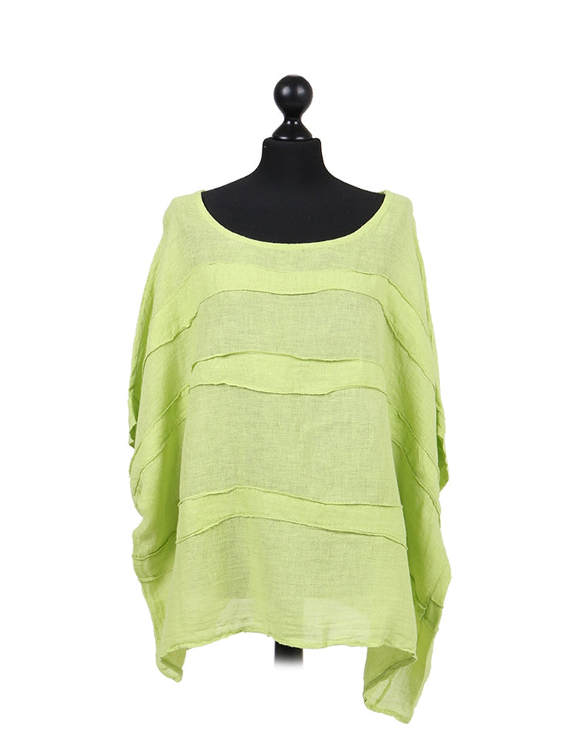 Plus Size Linen Top Lime 