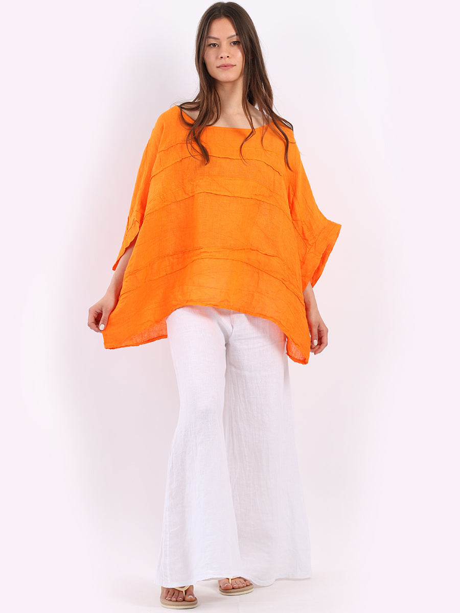 Plus Size Linen Top Orange