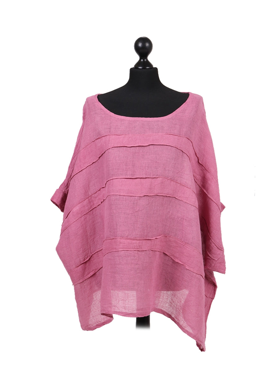 Plus Size Linen Top Plum