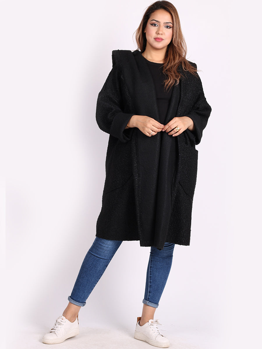 Woolen Lagenlook Jacket Black