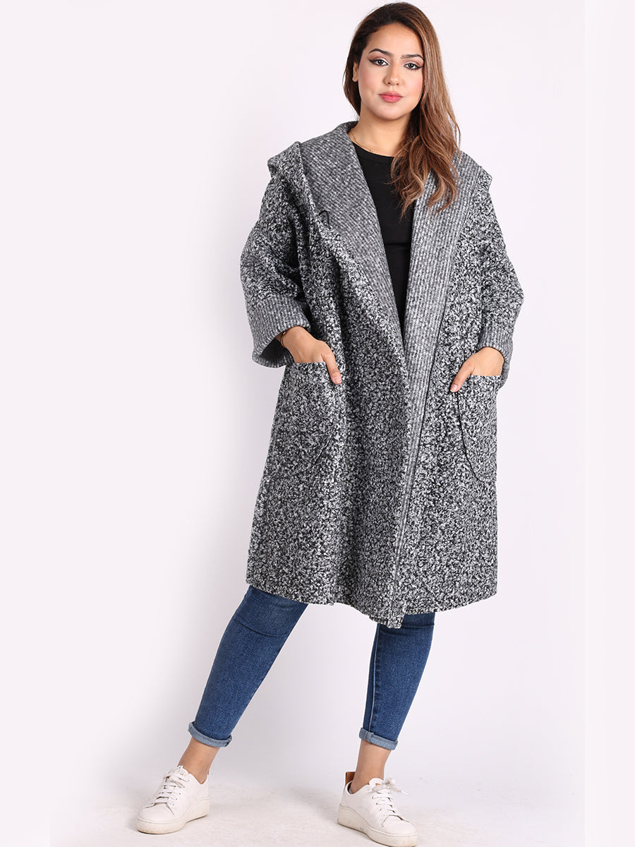 Woolen Lagenlook Jacket Dark Grey