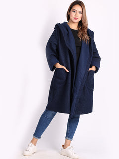 Woolen Lagenlook Jacket Navy