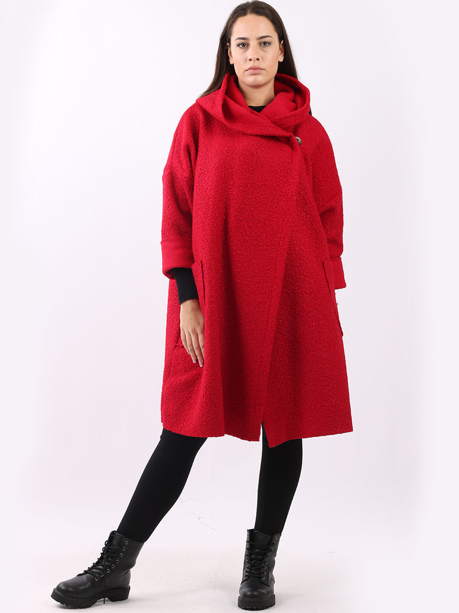 Woolen Lagenlook Jacket Red
