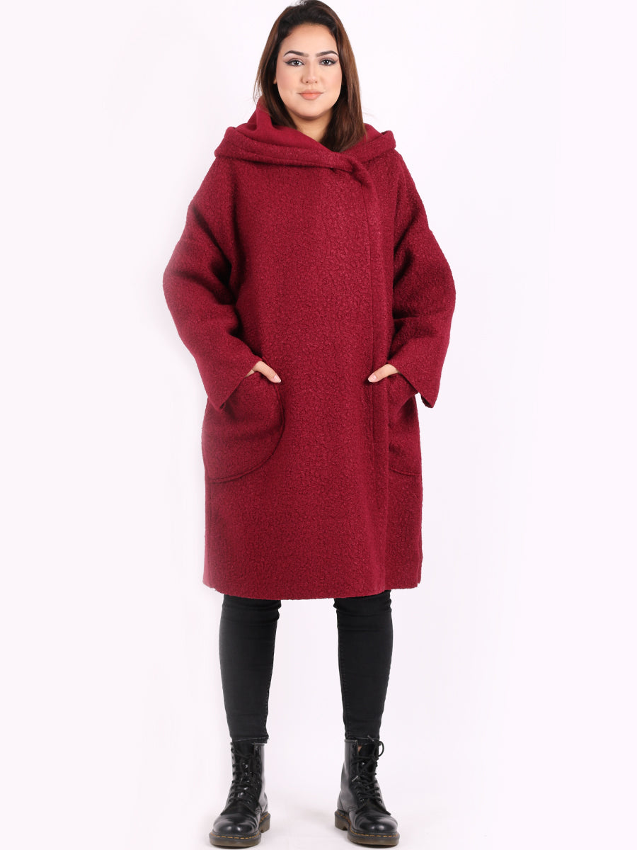 Woolen Lagenlook Jacket Wine