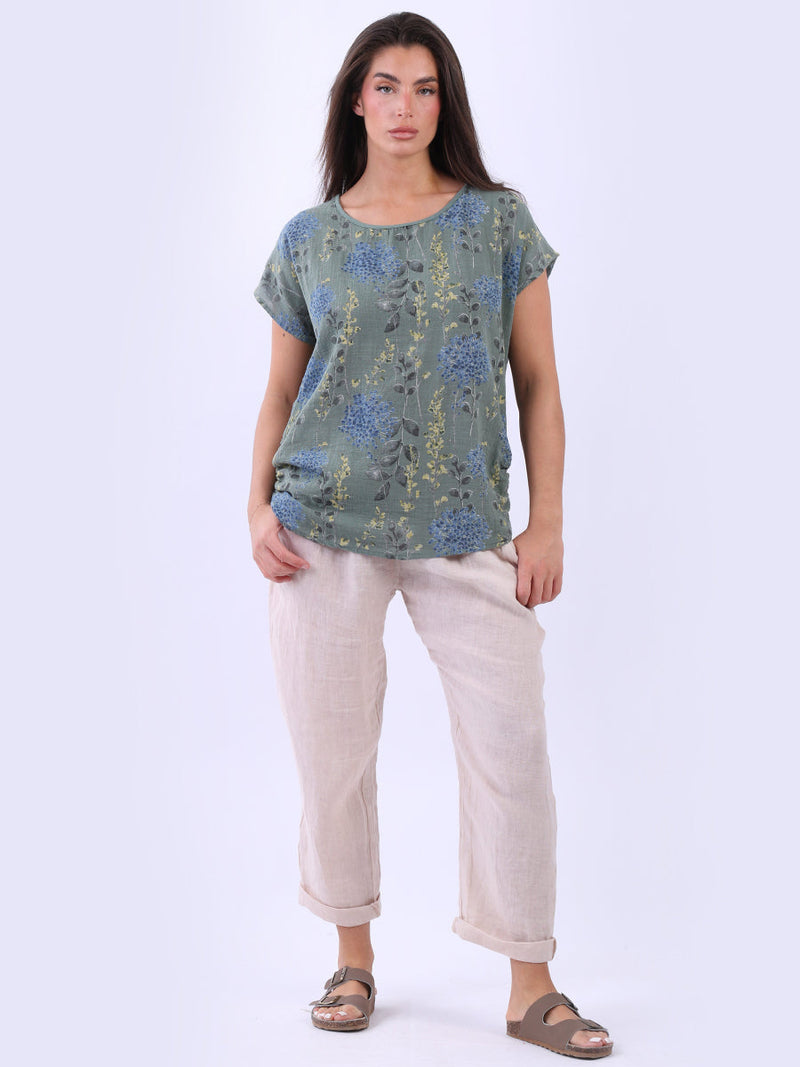 Cotton Baggy Crop Top Khaki