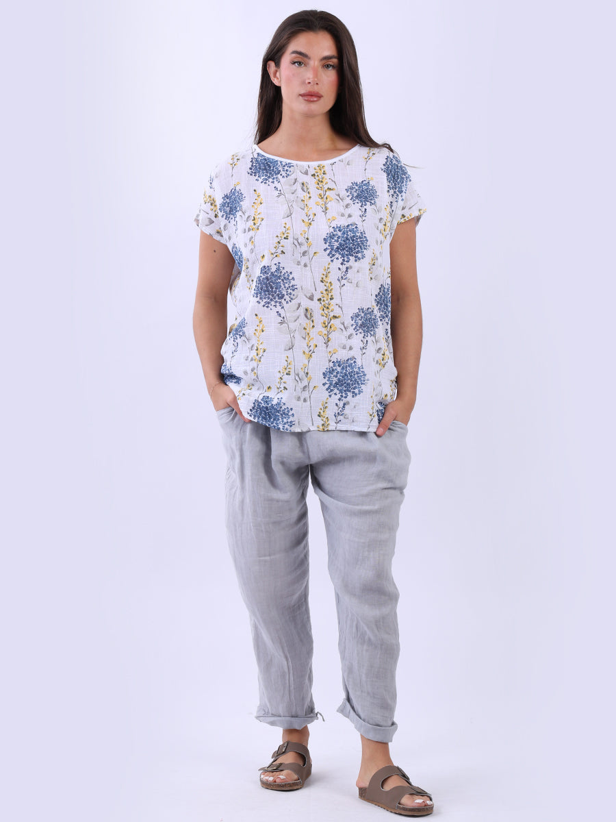 Cotton Baggy Crop Top White