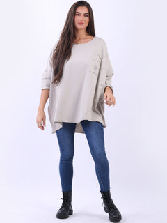 Lagenlook Cotton Tunic Top Beige