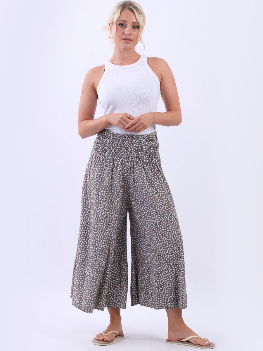 Wide Leg Floral Pant Mocha