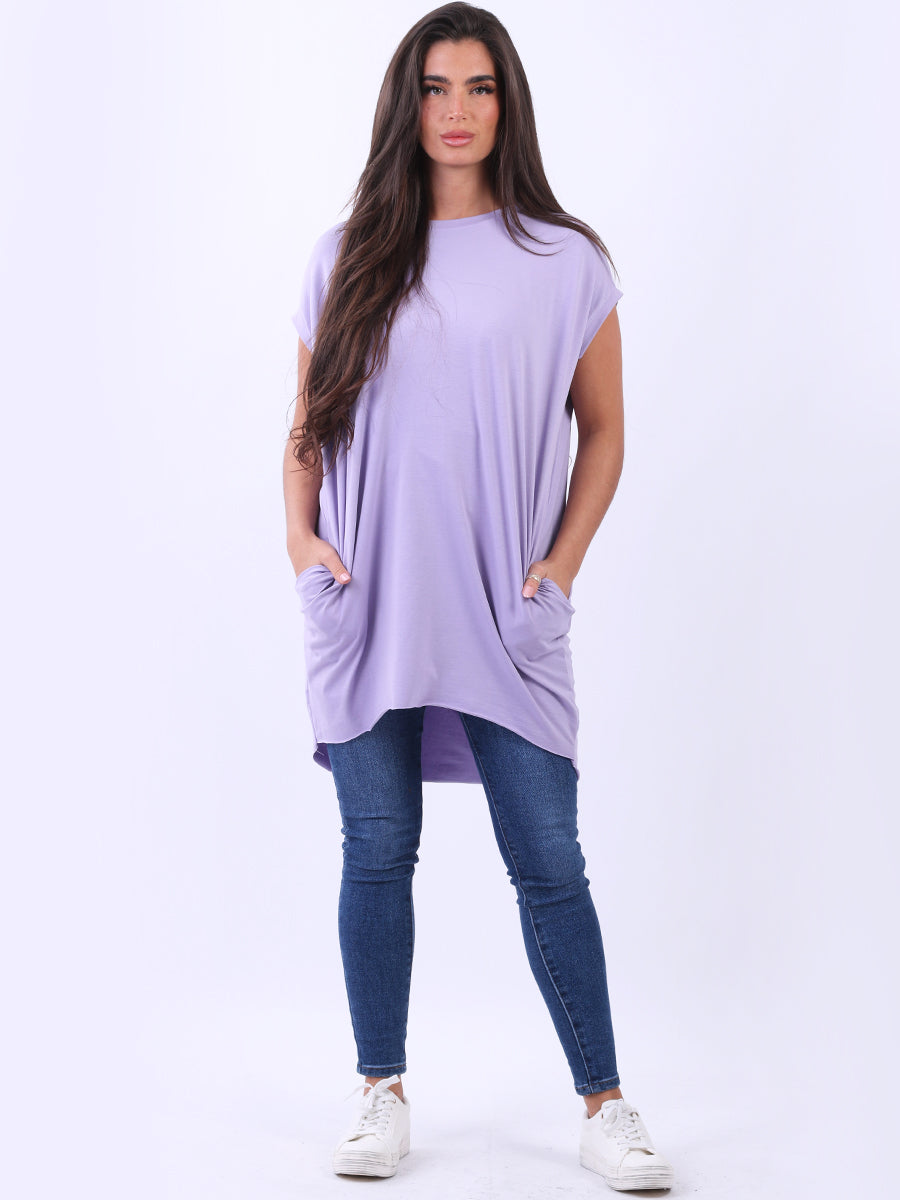 Women Solid Cotton Dress Lilac