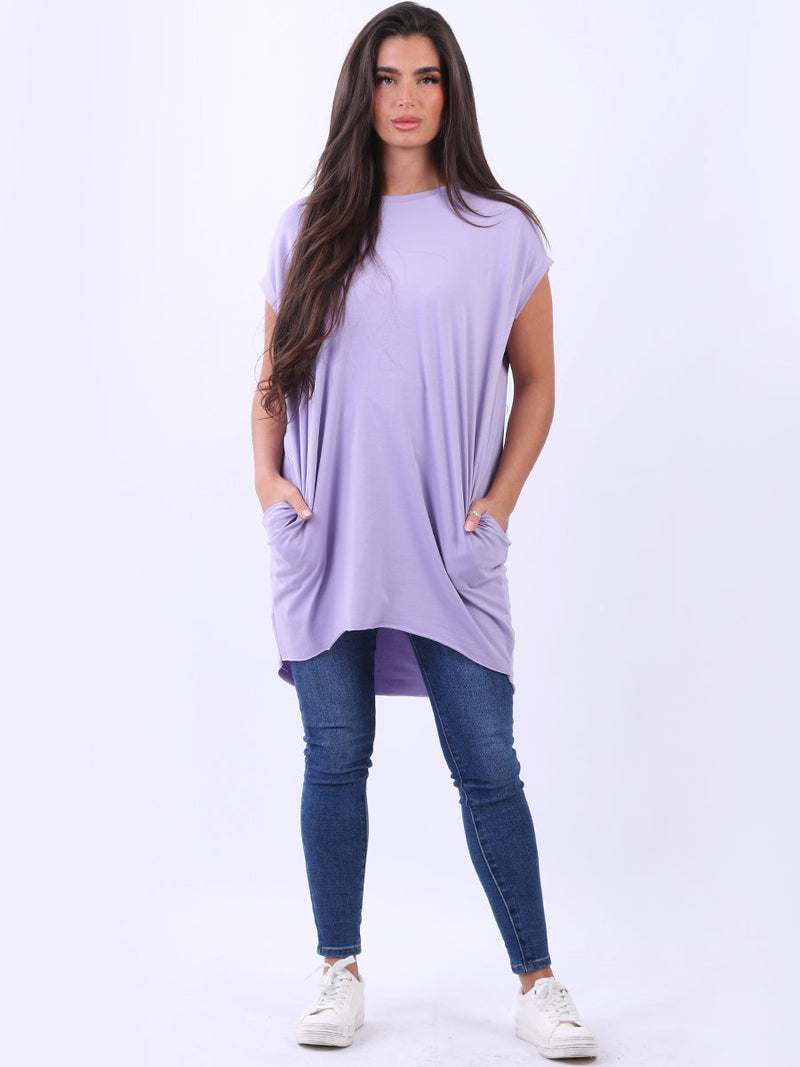 Women Solid Cotton Dress Lilac